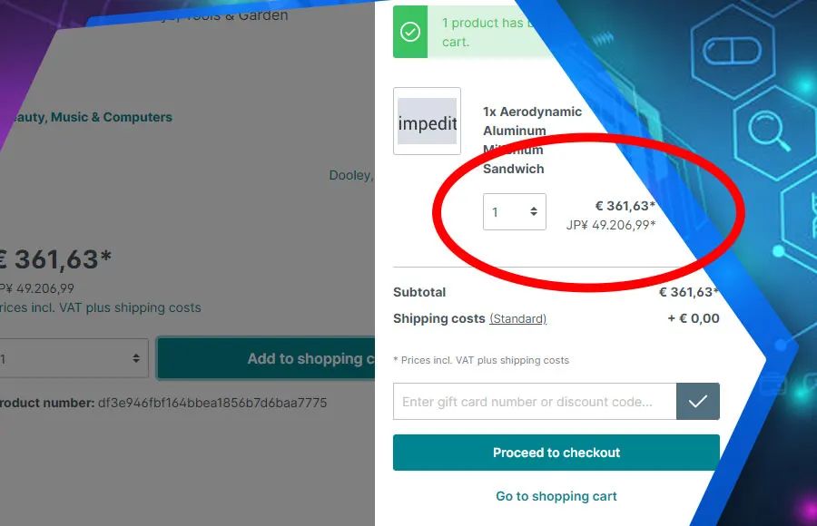 Screenshot Währungsumrechnung mit Live-Kursen für Shopware 6: Ansicht 3