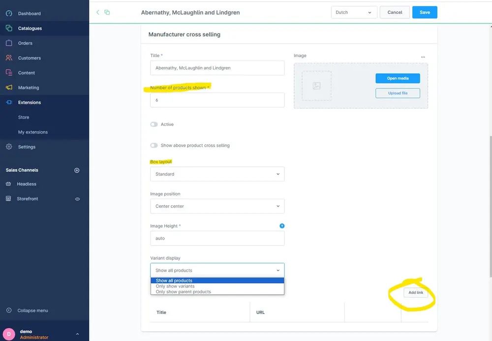 Screenshot Cross-Selling vom selben Hersteller für Shopware 6: Ansicht 3