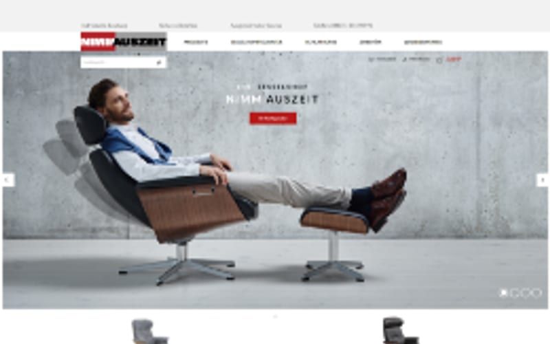 Projekt für Nimm-Auszeit Sesselshop: Ansicht der Website, umgesetzt von Web Labels