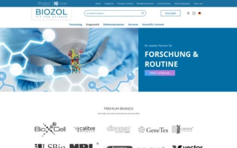 Projekt für Biozol: Ansicht der Website, umgesetzt von Web Labels