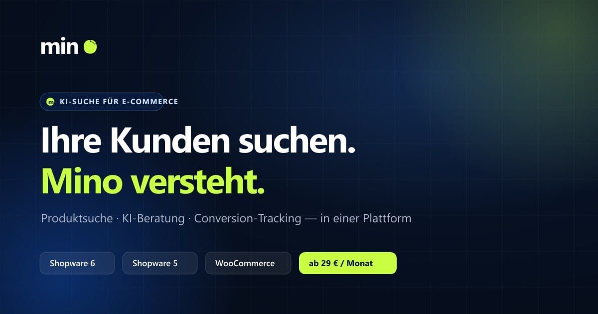 Beitragsbild: Minofinder, KI-Suche und Produktberatung für Shopware 6