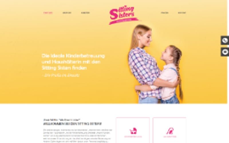 Projekt für Sitting Sisters Dienstleistungen: Ansicht der Website, umgesetzt von Web Labels
