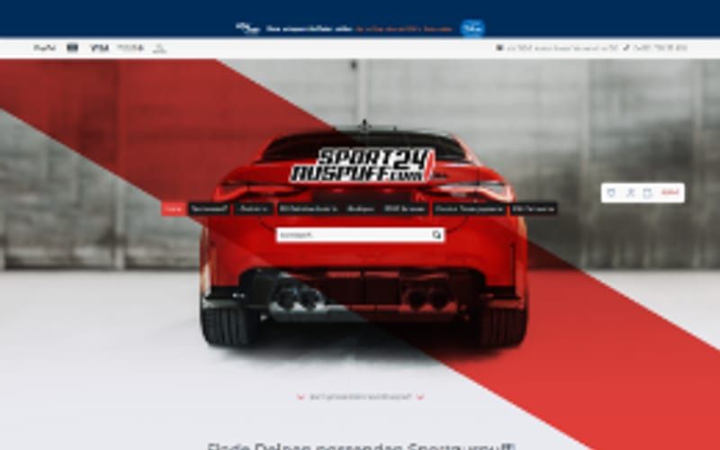 Projekt für Sportauspuff24: Ansicht der Website, umgesetzt von Web Labels