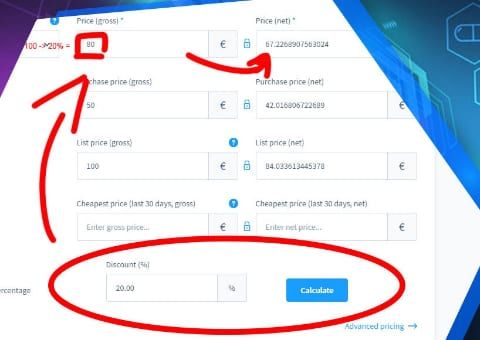 Shopware-6-Plugin Streichpreise per Prozent berechnen von Web Labels: Ansicht der Funktion