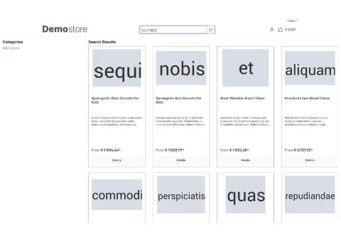 Shopware-6-Plugin Suche als Overlay von Web Labels: Ansicht der Funktion