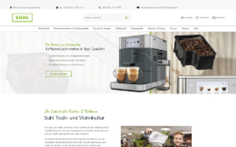 Projekt für Suhl Shop: Ansicht der Website, umgesetzt von Web Labels