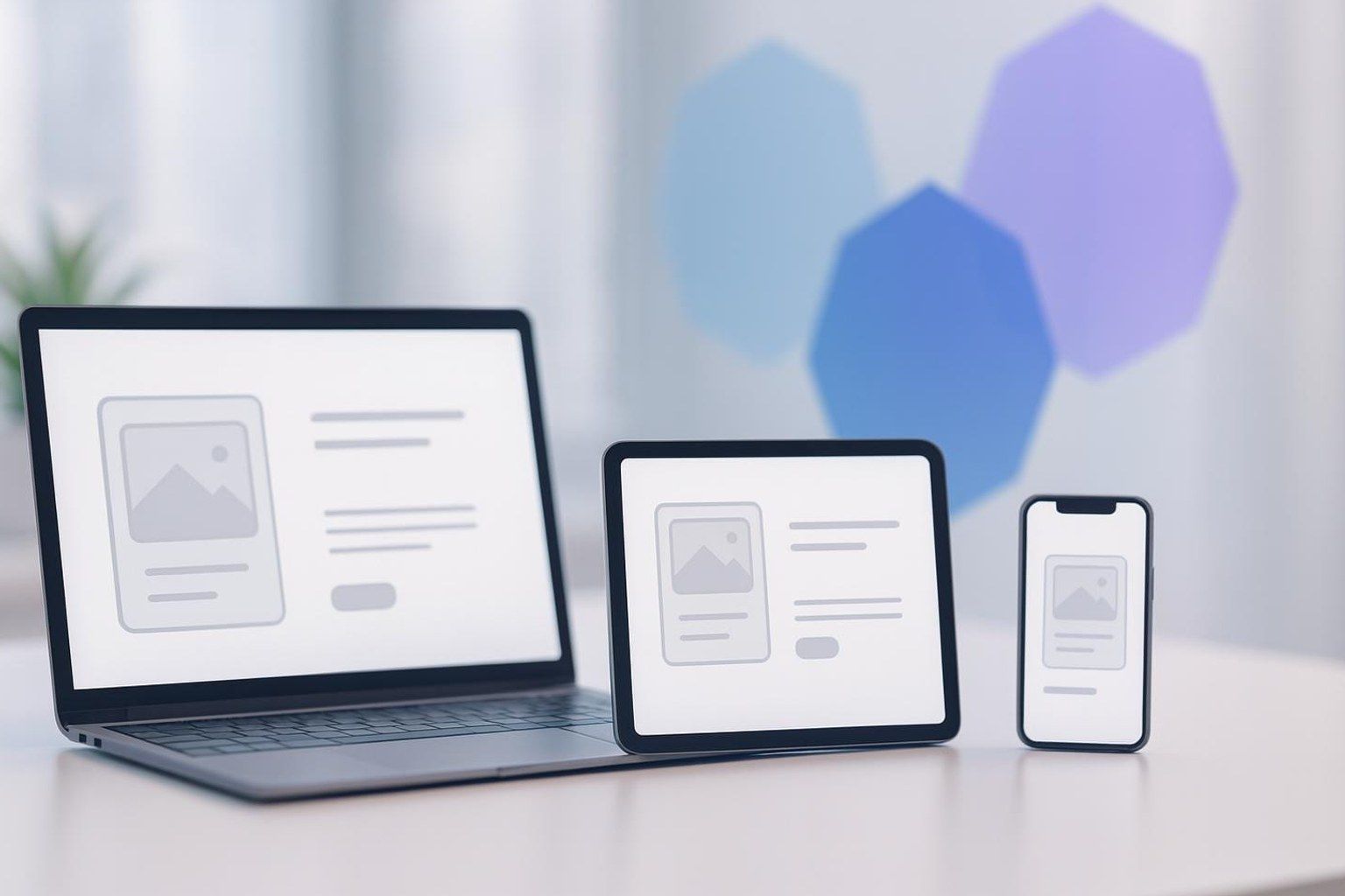 Laptop, Tablet und Smartphone mit derselben Produktseite als Sinnbild für Multichannel mit Shopware 6