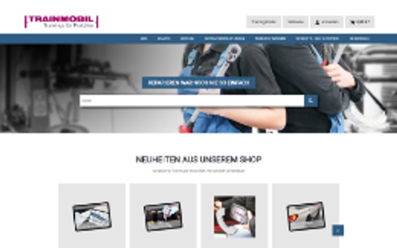 Projekt für Trainmobil: Ansicht der Website, umgesetzt von Web Labels