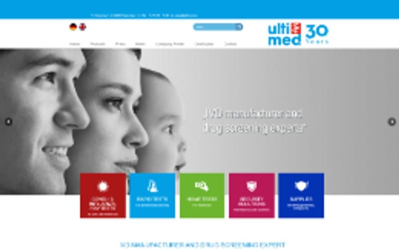 Projekt für Ulti Med: Ansicht der Website, umgesetzt von Web Labels