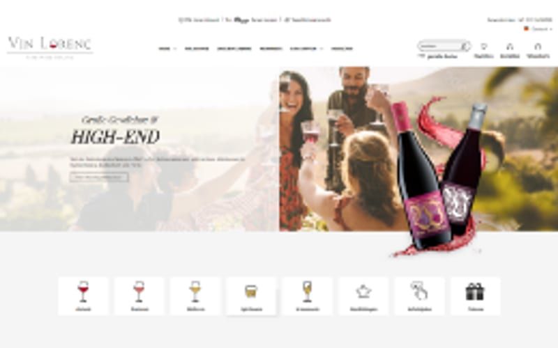 Projekt für Vin Lorenc: Ansicht der Website, umgesetzt von Web Labels