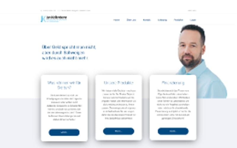 Projekt für Jan Kellenbenz Finanzberatung: Ansicht der Website, umgesetzt von Web Labels