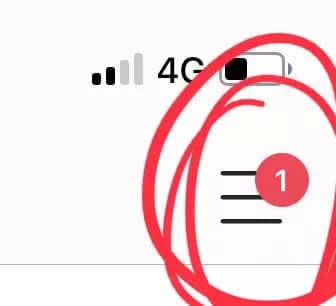Figure 2: open the menu Instagram app: burger menu at the top right (figure 2)