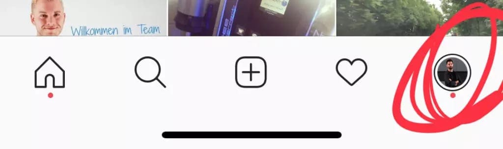 Figure 1: open your Instagram profile Instagram app: profile icon at the bottom right (figure 1)