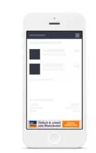 Retargeting-Anzeige mobil Beispiel einer Retargeting-Anzeige auf dem Smartphone